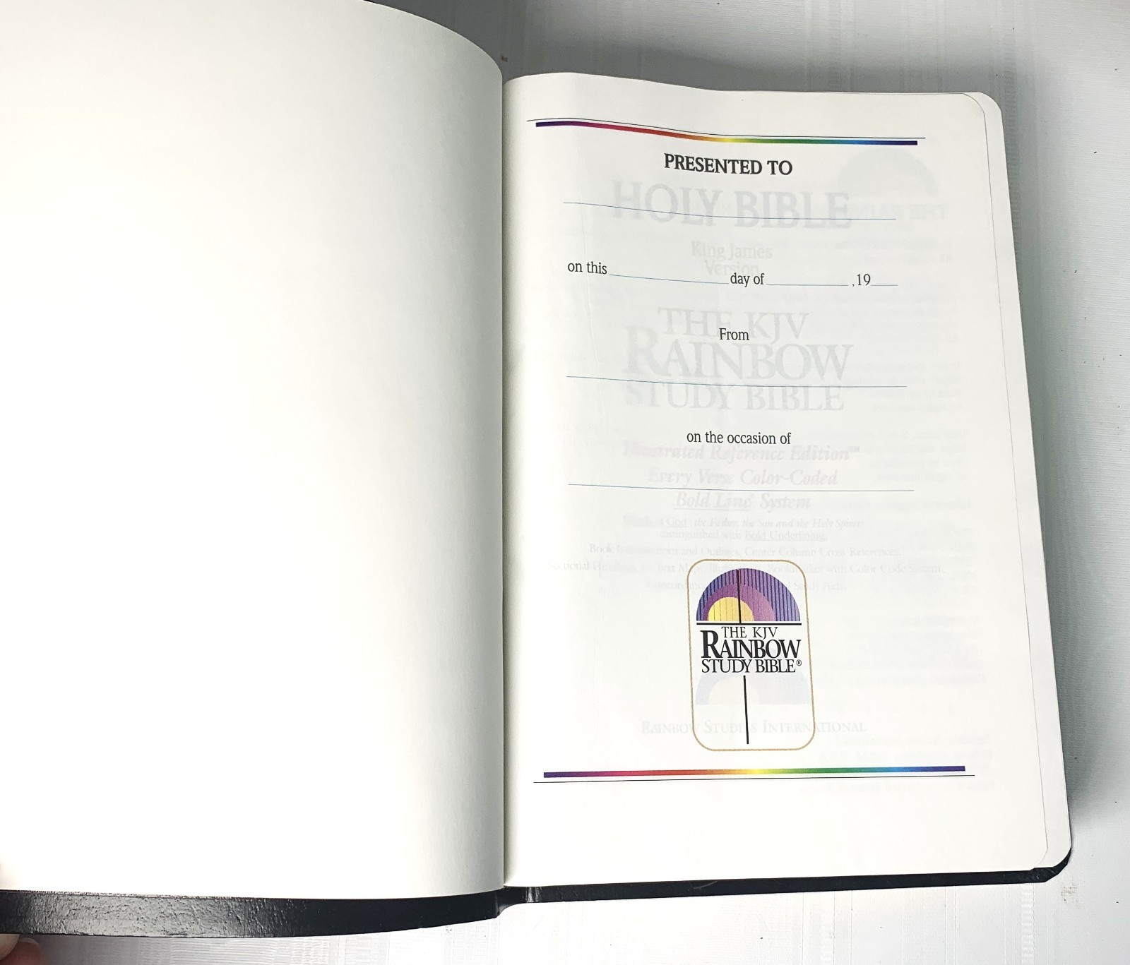 KJV Rainbow Study Bible Black Imitation Leather Illustrated Referrence Edition