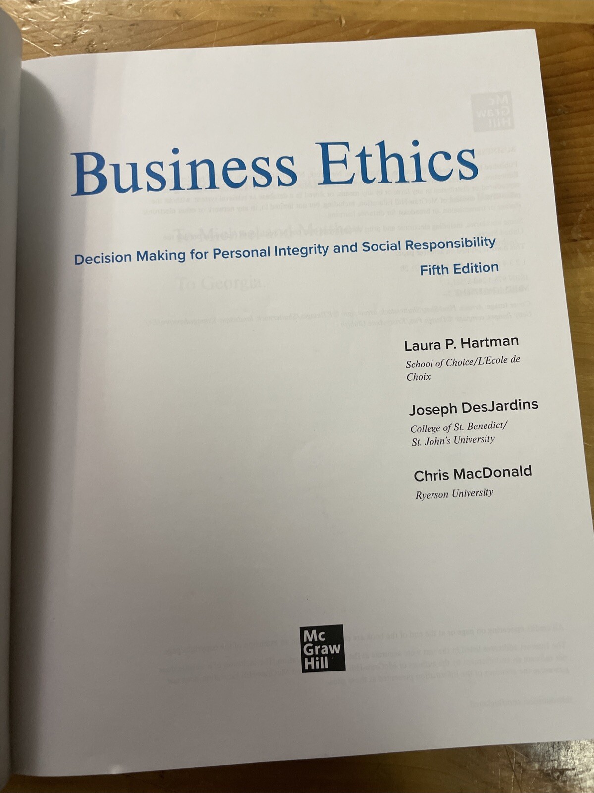 Business Ethics: Decision Making for Personal Integrity Social Respons – GOOD