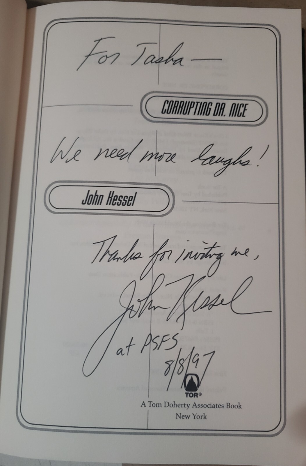John Kessel Signed “Corrupting Dr. Nice” HC Book 1st/1st 1997 Autographed