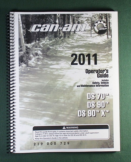 2011 Can-Am DS 90X Owner’s Manual: 144 Pages & Protective Covers
