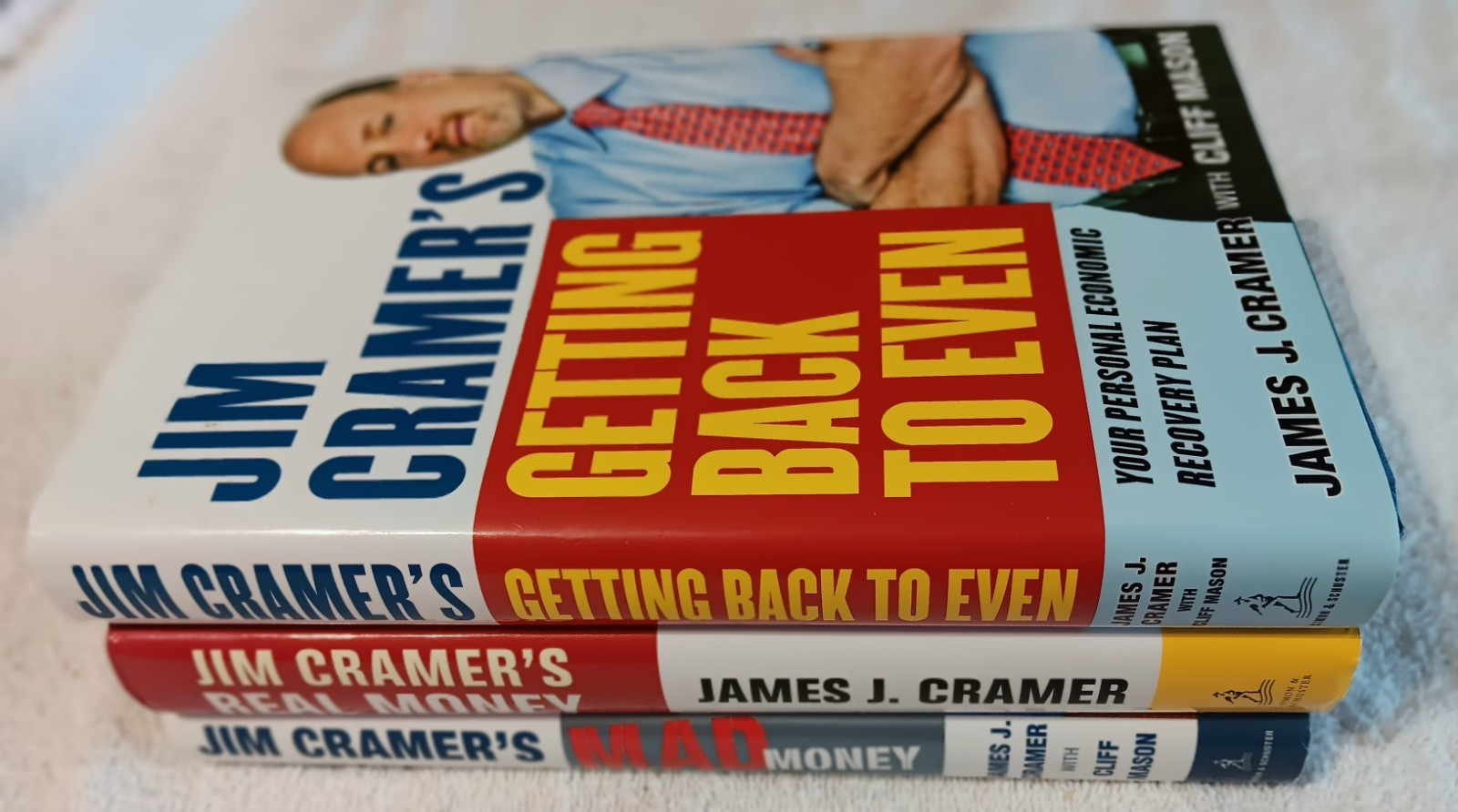Lot of 3 Books by Jim Cramer – Mad Money, Real Money & Getting Back To Even