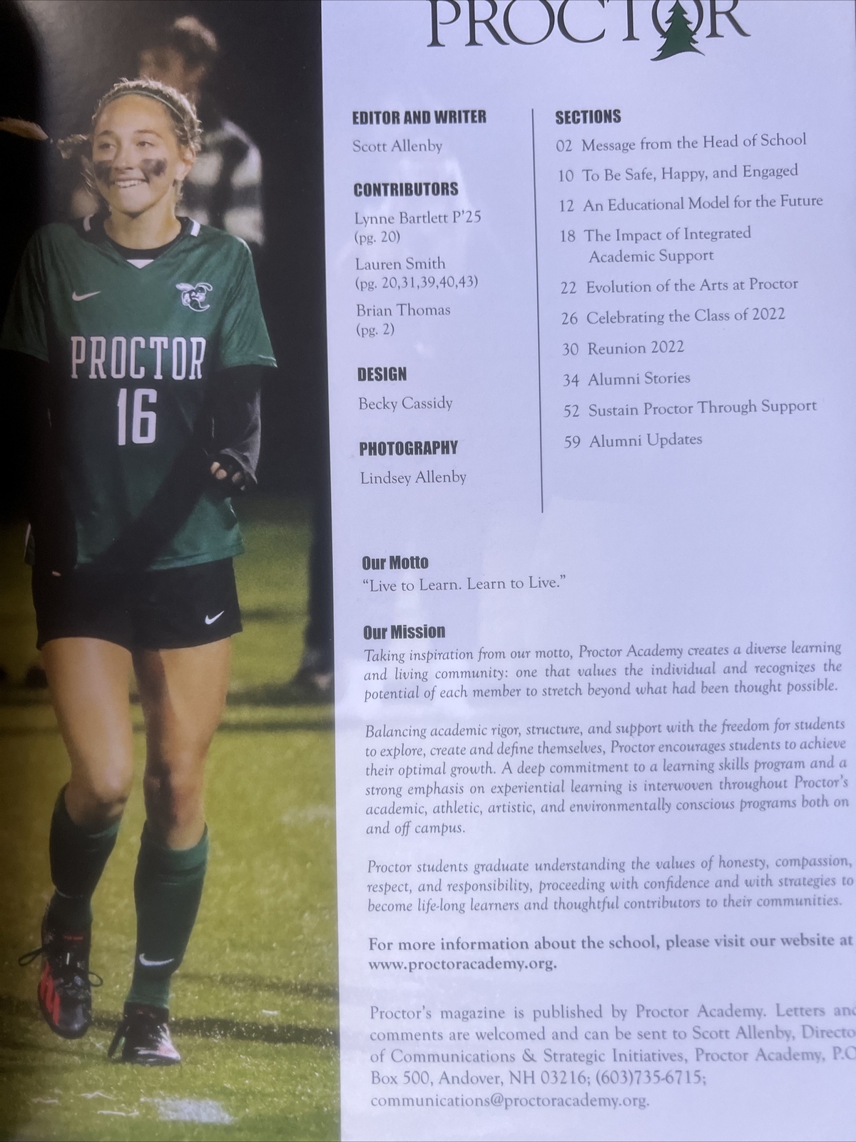 PROCTOR A proctor academy publication FALL 2022 CREATING A VISION FOR THE FUTURE