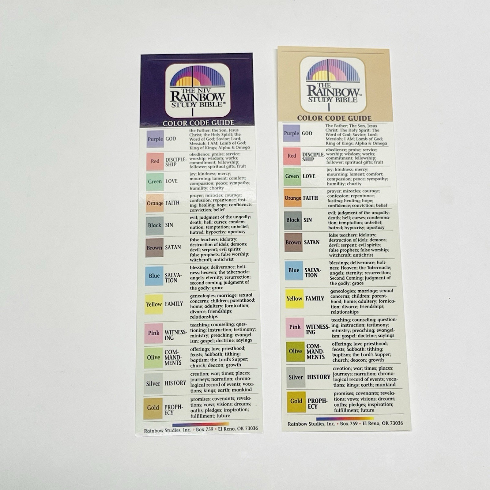 NIV Rainbow Study Bible New International Version Color Bold Line 1992 Hardcover