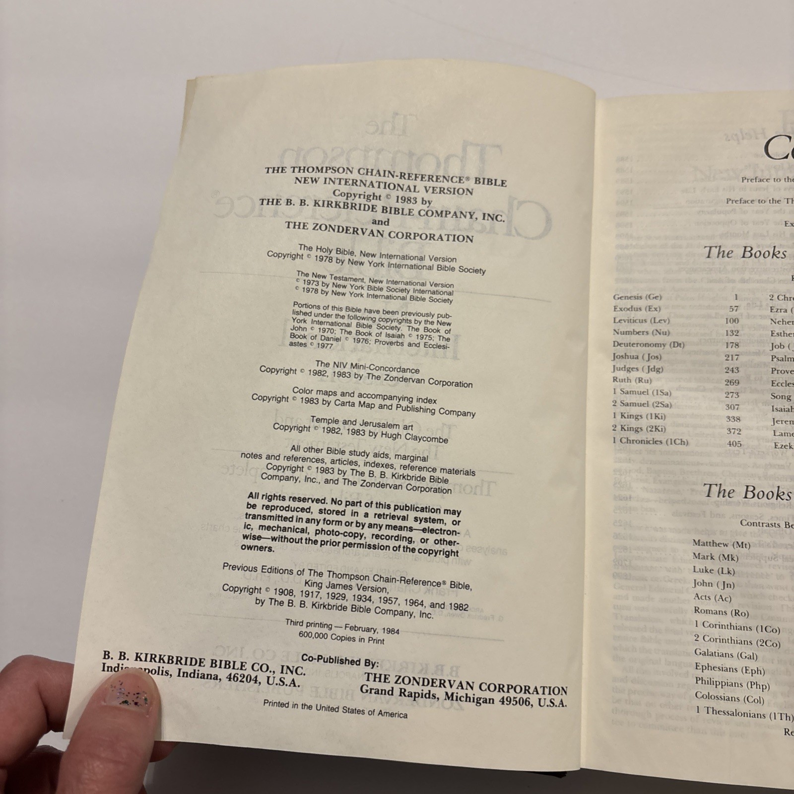 Thompson Chain Reference Bible New International Version Red Letter 1984