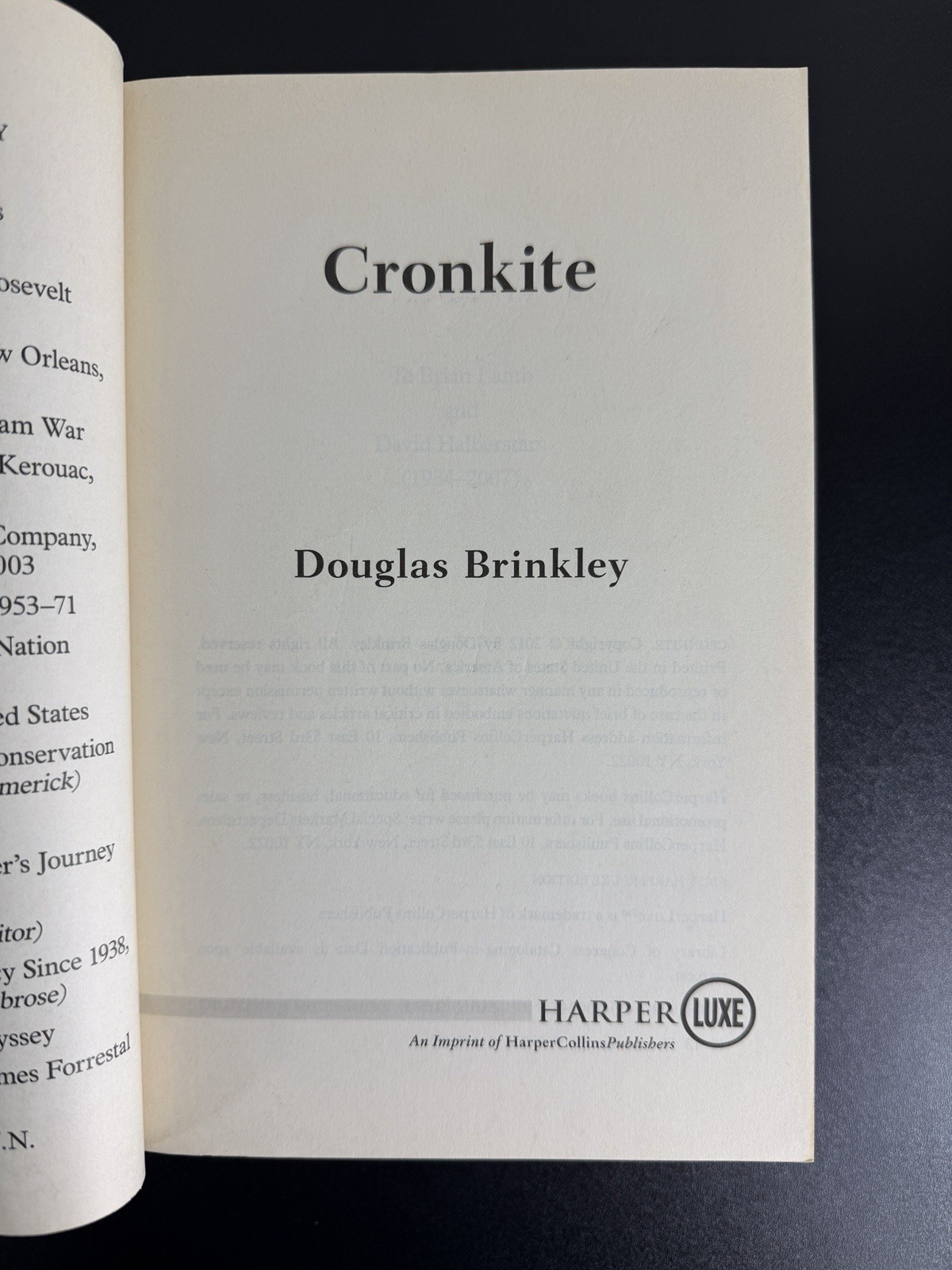 Cronkite – Brinkley, Douglas – Kreskin collection