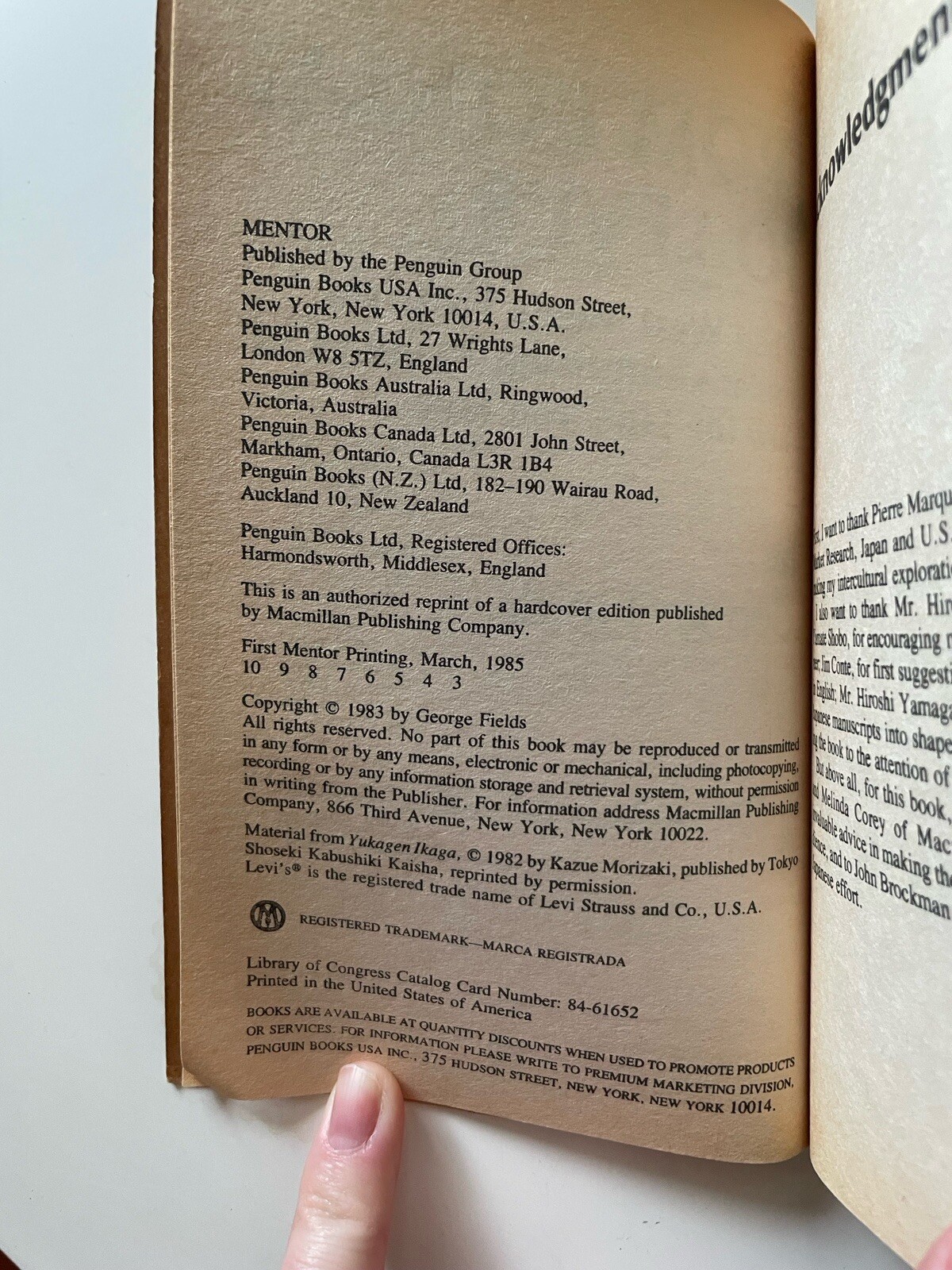 from Bonsai to Levi’s By George Fields 1983 / 1985 Printing 248 Pages