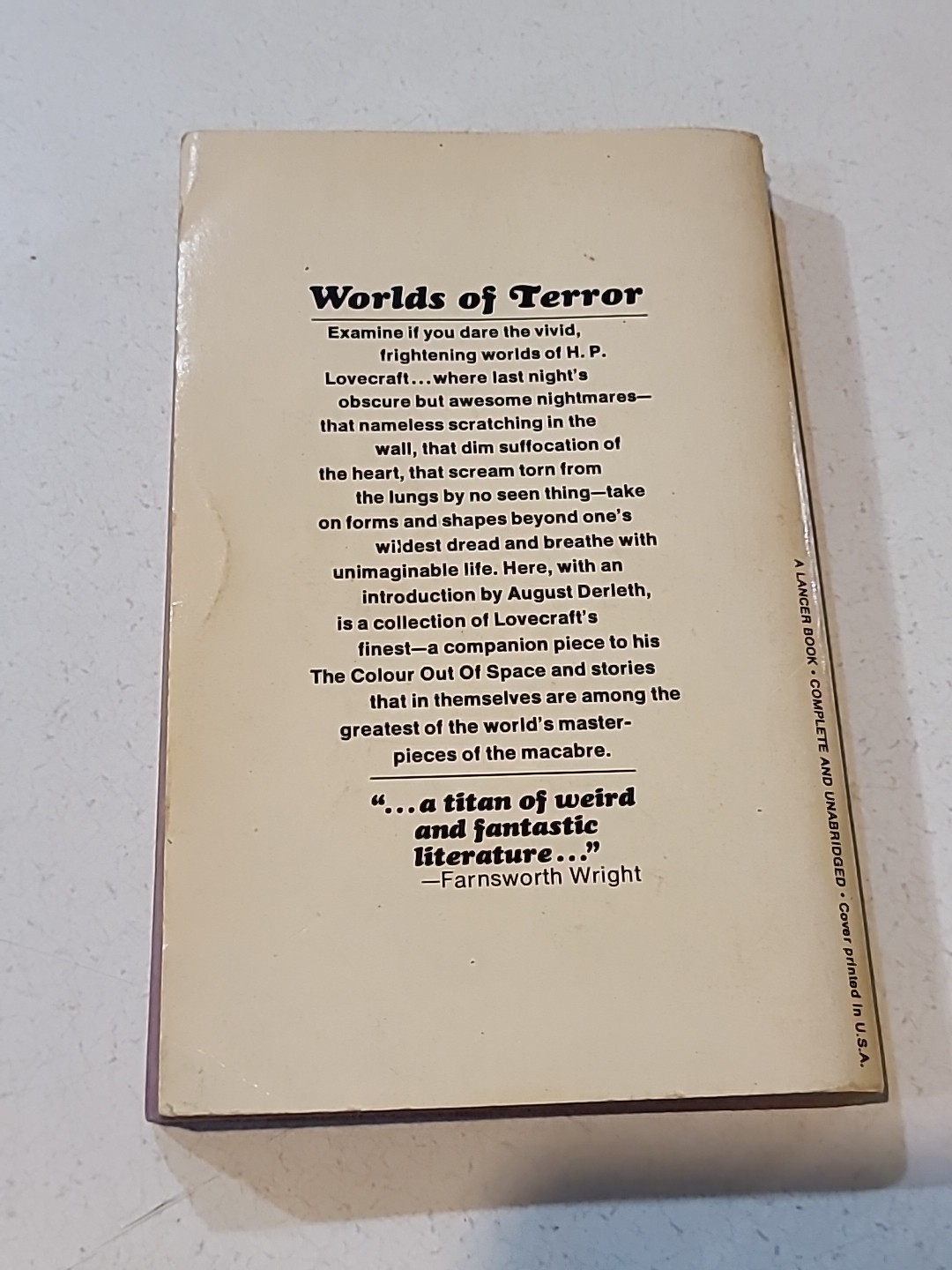 The Dunwich Horror and Others by Howard Philip Lovecraft 1969 Lancer PB