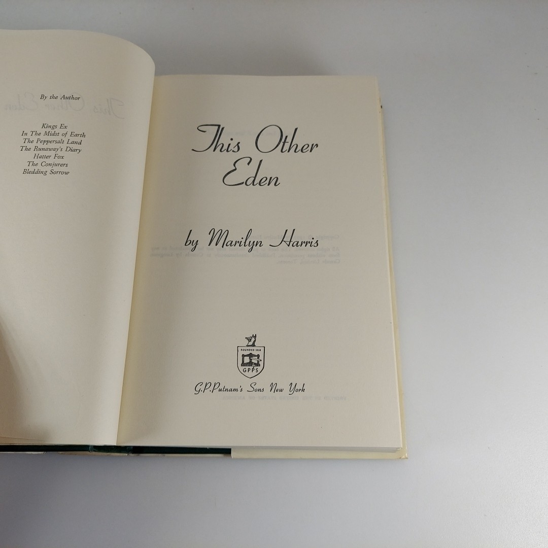 This Other Eden by Marilyn Harris 1977 G.P. Putnam’s Sons Book Club Ed HCDJ