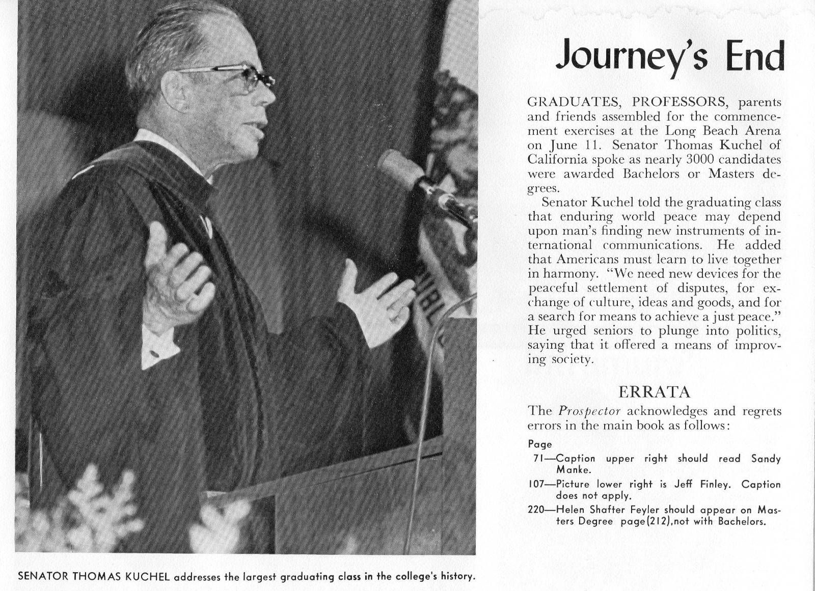 California State College Long Beach, Prospector Yearbook 1966 STEVEN SPIELBERG