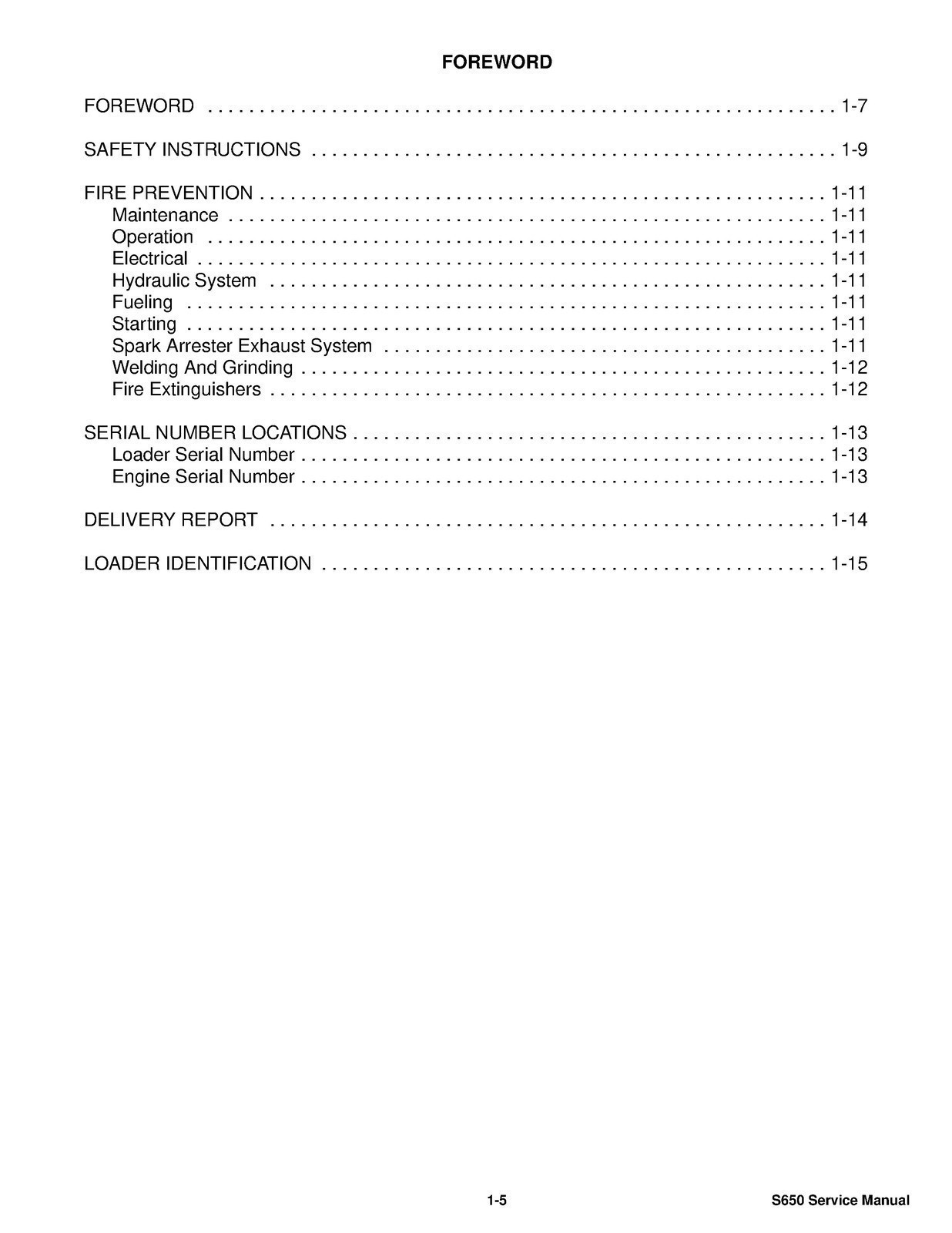 BOBCAT S650 SKID-STEER LOADER SERVICE MANUAL – STEEL WIRE FIXED – TOUGH COVERED