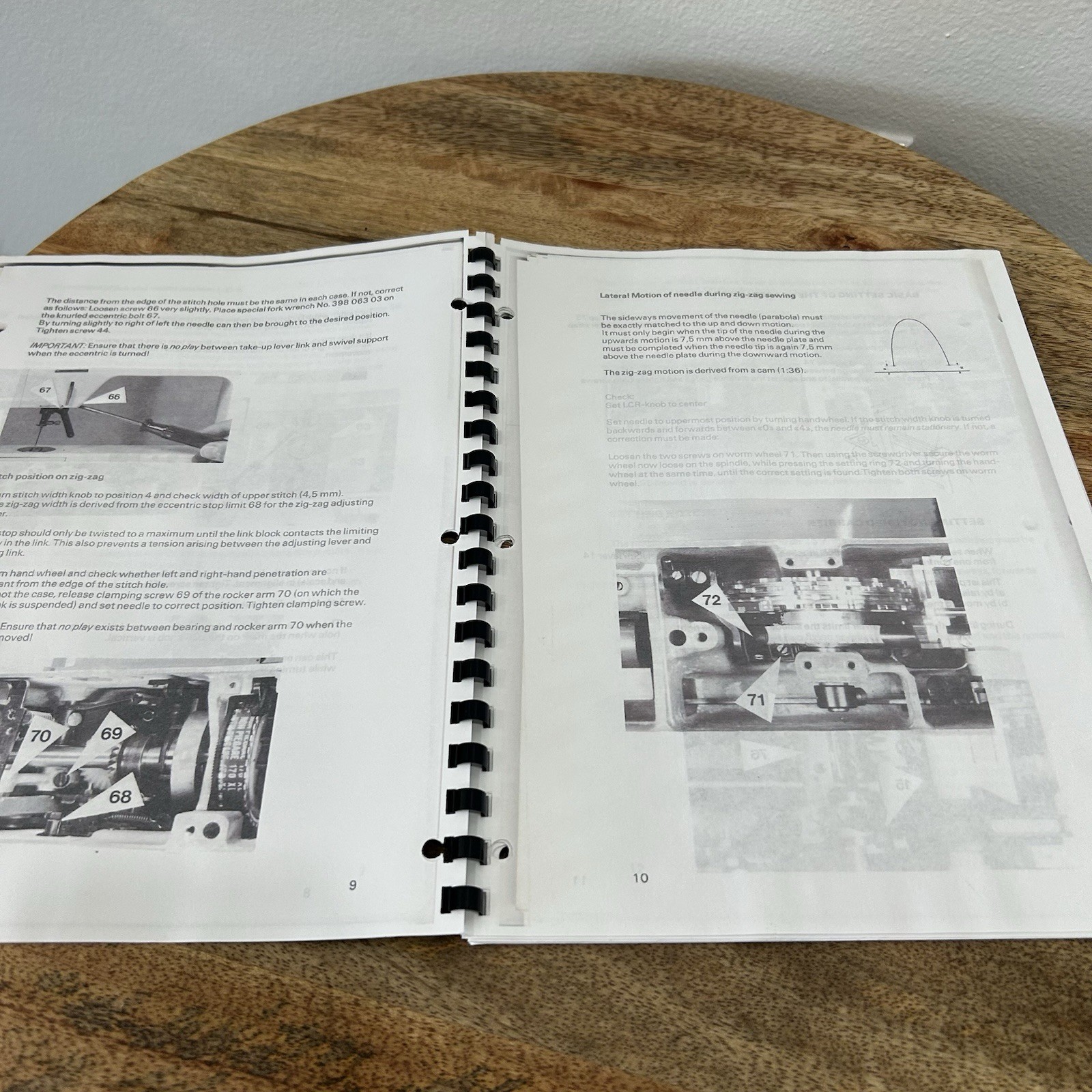BERNINA Matic Model 910 Sewing Machine Service Manual Plastic Comb Photo Copied