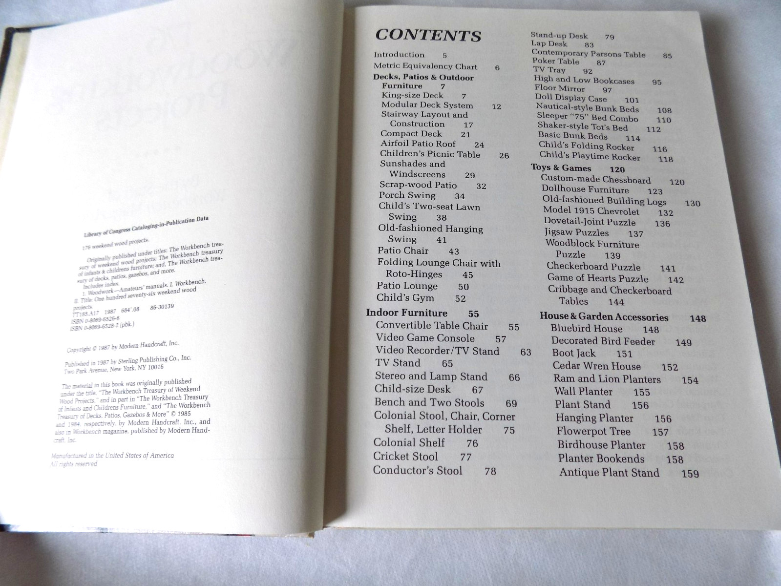 176 Woodworking Projects Workbench Staff 1987 Illustrated Nonfiction Sterling