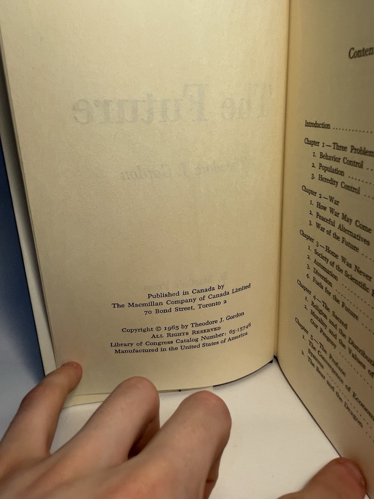 The Future by Theodore Gordon. 1965, St. Martin’s Press. Sociology, Technology