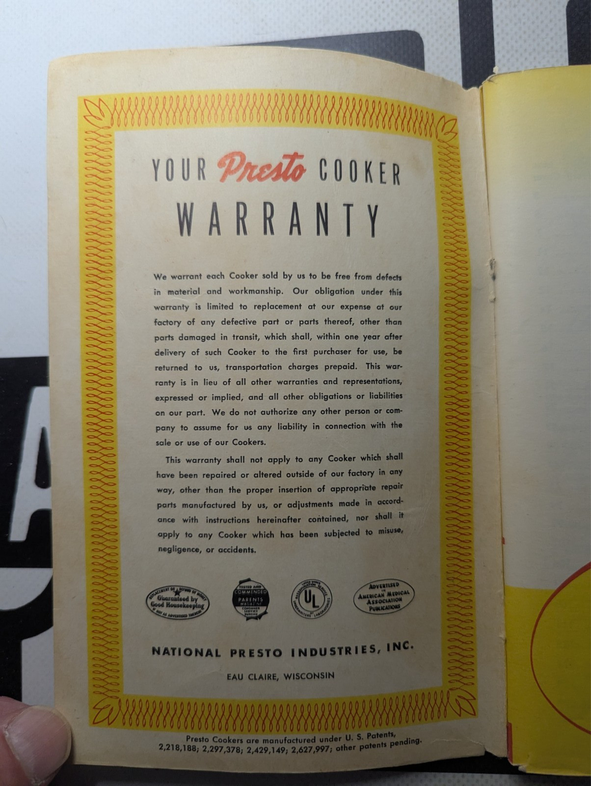 Presto Cooker Recipe Book Models 603, 604, 606 Instructions VTG 1953-127 pages