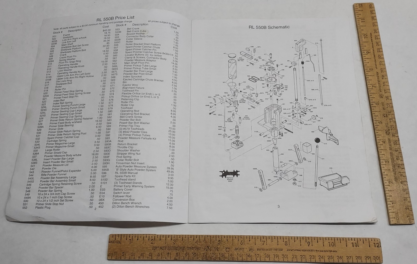 The DILLON The RL 550B – Instruction Manual – As Is – listing #9599