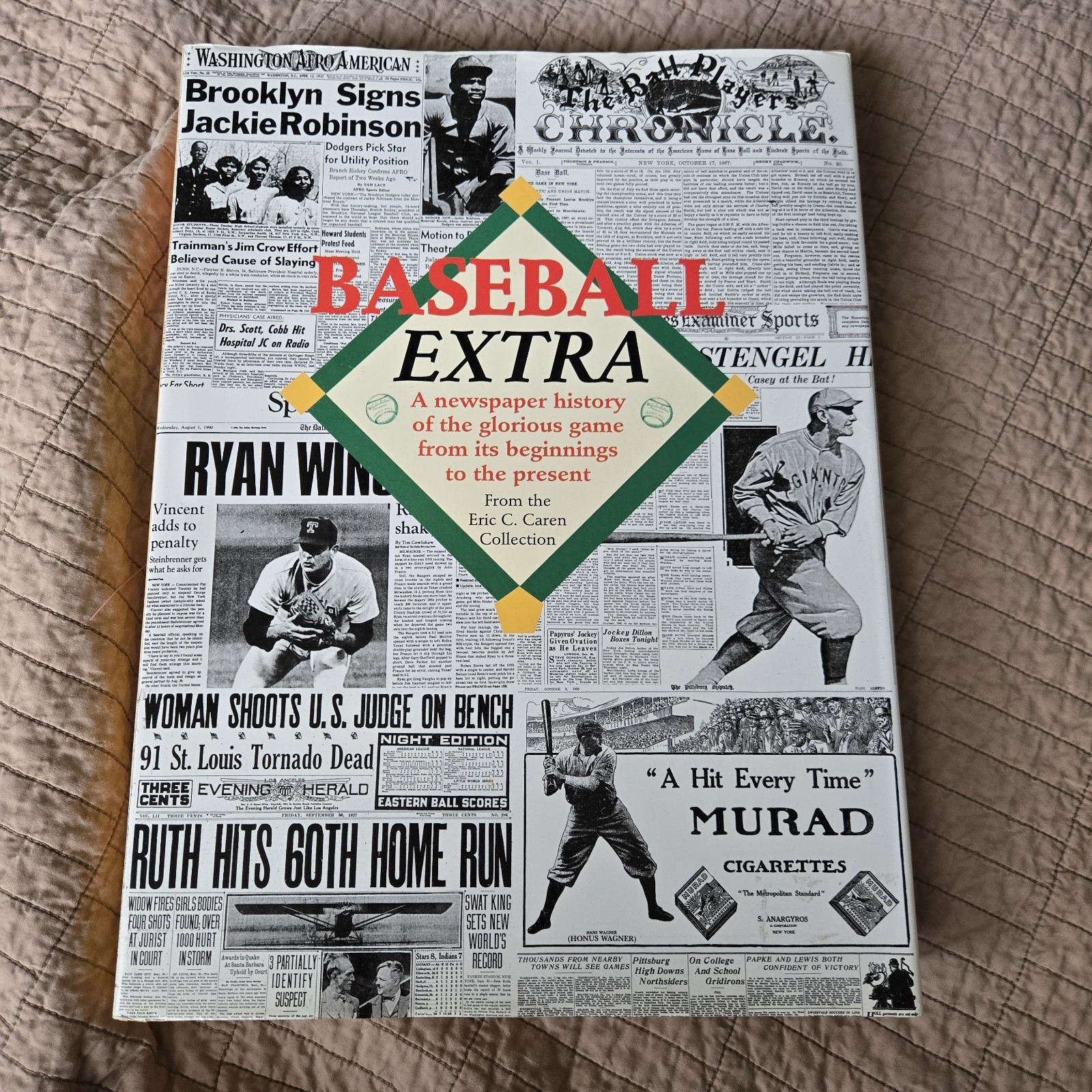 NICE Baseball Extra Caren HUGE 11×15 Book Newspaper Articles 437 Pgs 2000 HC DJ