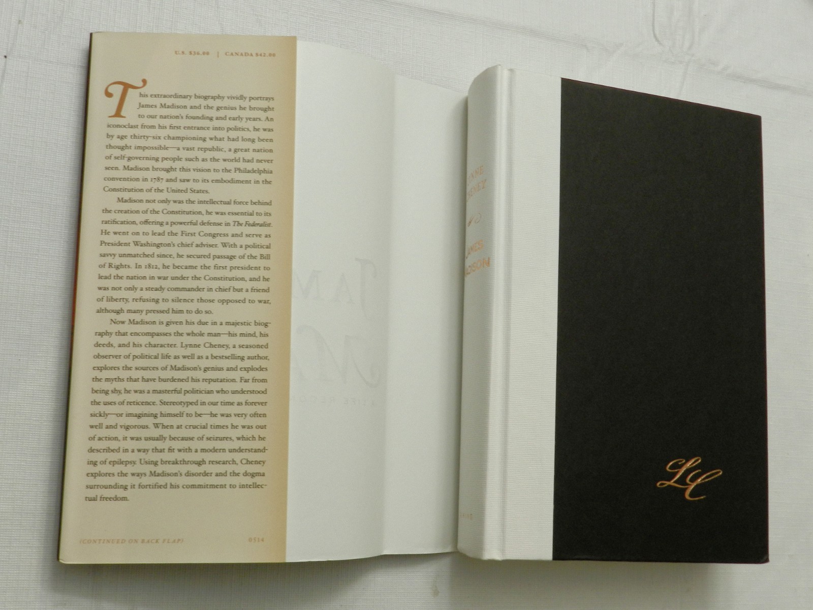 2014, James Madison: A Life Reconsidered by Lynne Cheney, HBw/dj, CHENEY SIGNED!