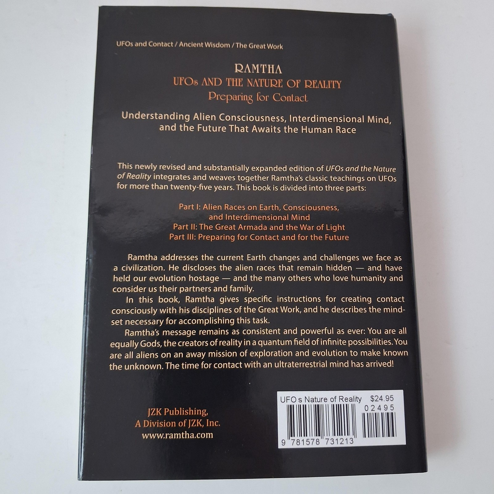 UFOs And The Nature Of Reality Ramtha KEW Publishing Black HC DJ 2014 USA