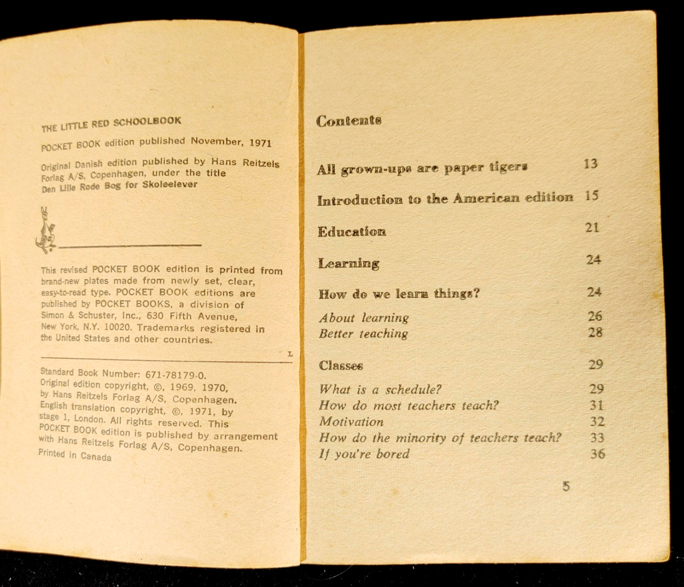 The Little Red Schoolbook Explained Everything For Young People Nov 1971 1st Ed