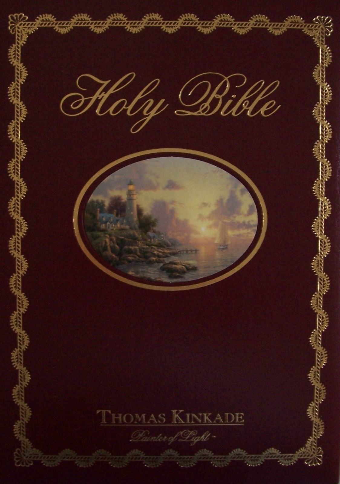 HOLY BIBLE, Thomas Kinkade; Painter of Light, New King James Version, Red Le…
