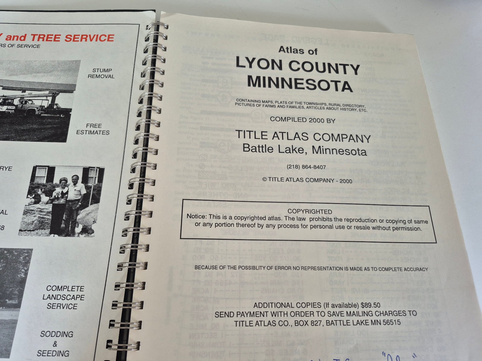 Lyon County Minnesota 2000 Pictorial Atlas Title Atlas Co. 196 Pages