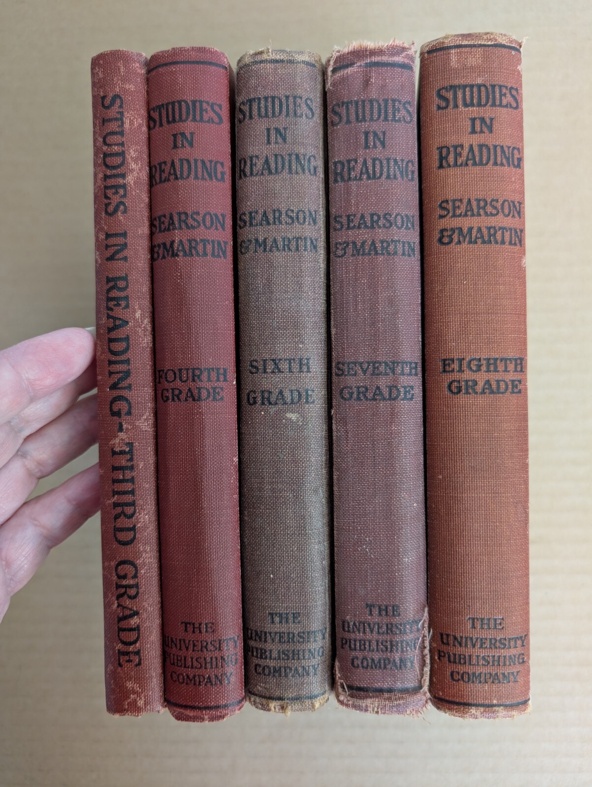 Antique Lot 5 STUDIES IN READING 1916 1917 1922 1923 Books Grades 3, 4, 6, 7, 8