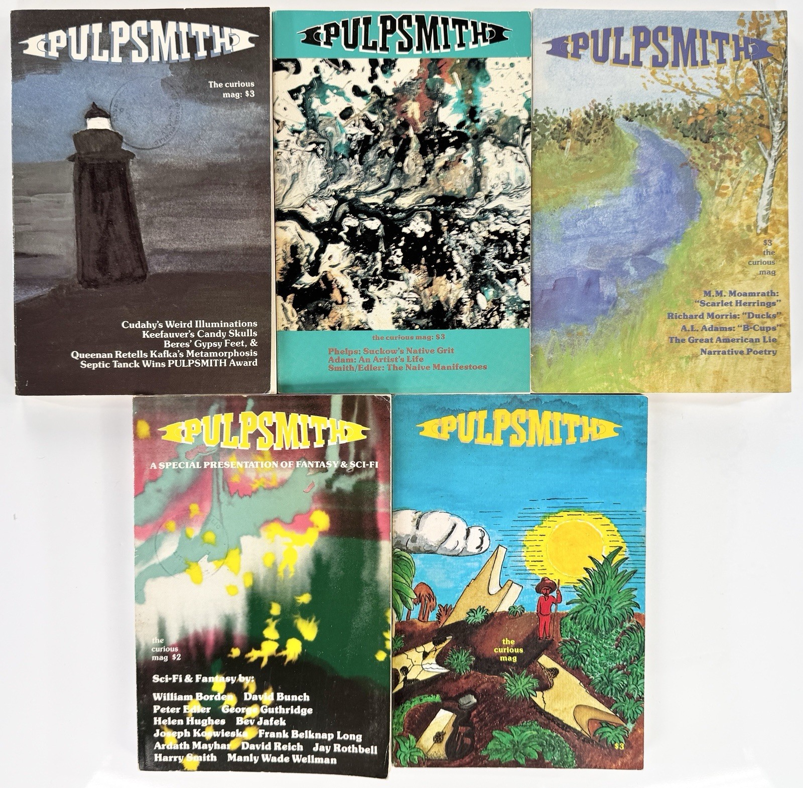Lot Of 5 Pulpsmith Paperback Books Fiction Poetry Fantasy Sci-Fi 1987 1988