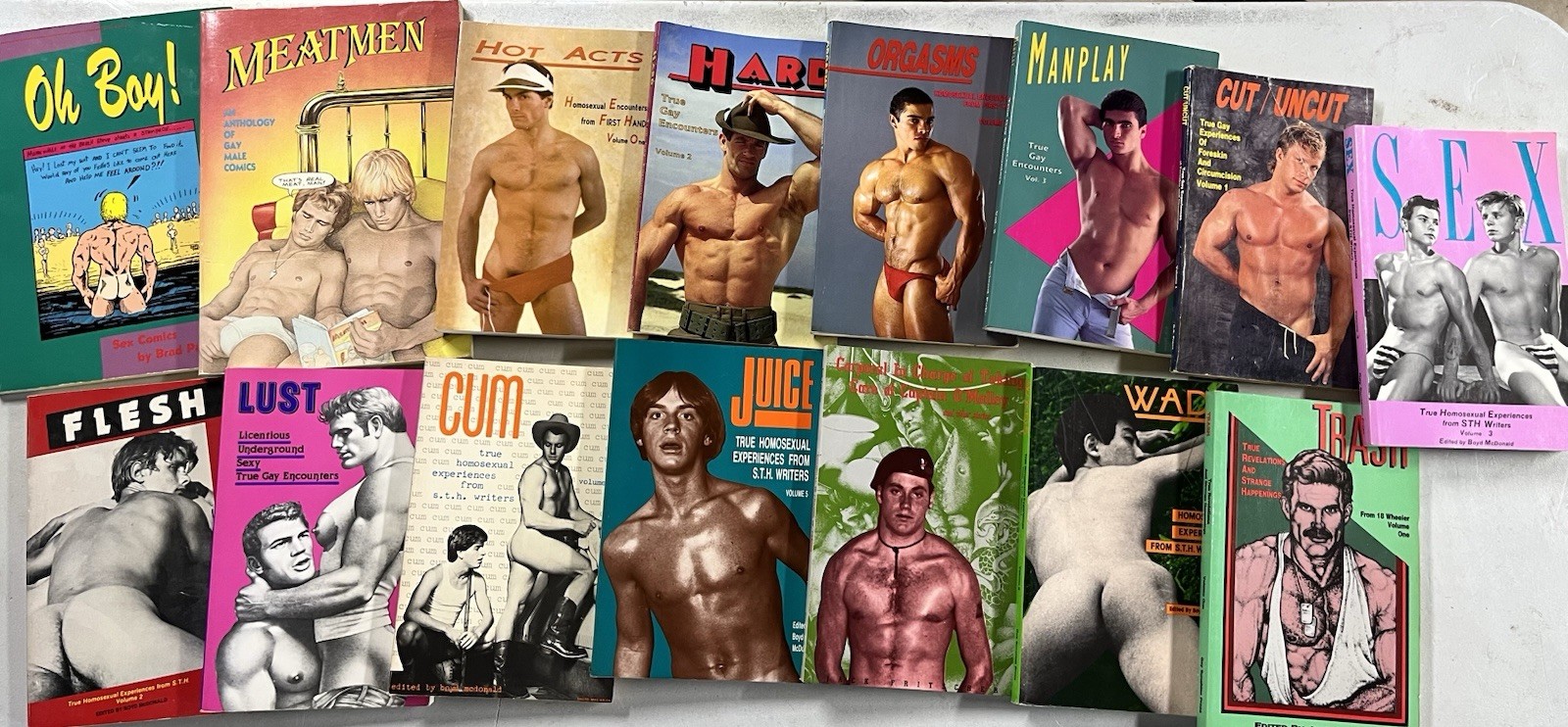 Lot Of 15 Gay Erotica Books LGBT MEATMEN – Lust – Juice – Trash