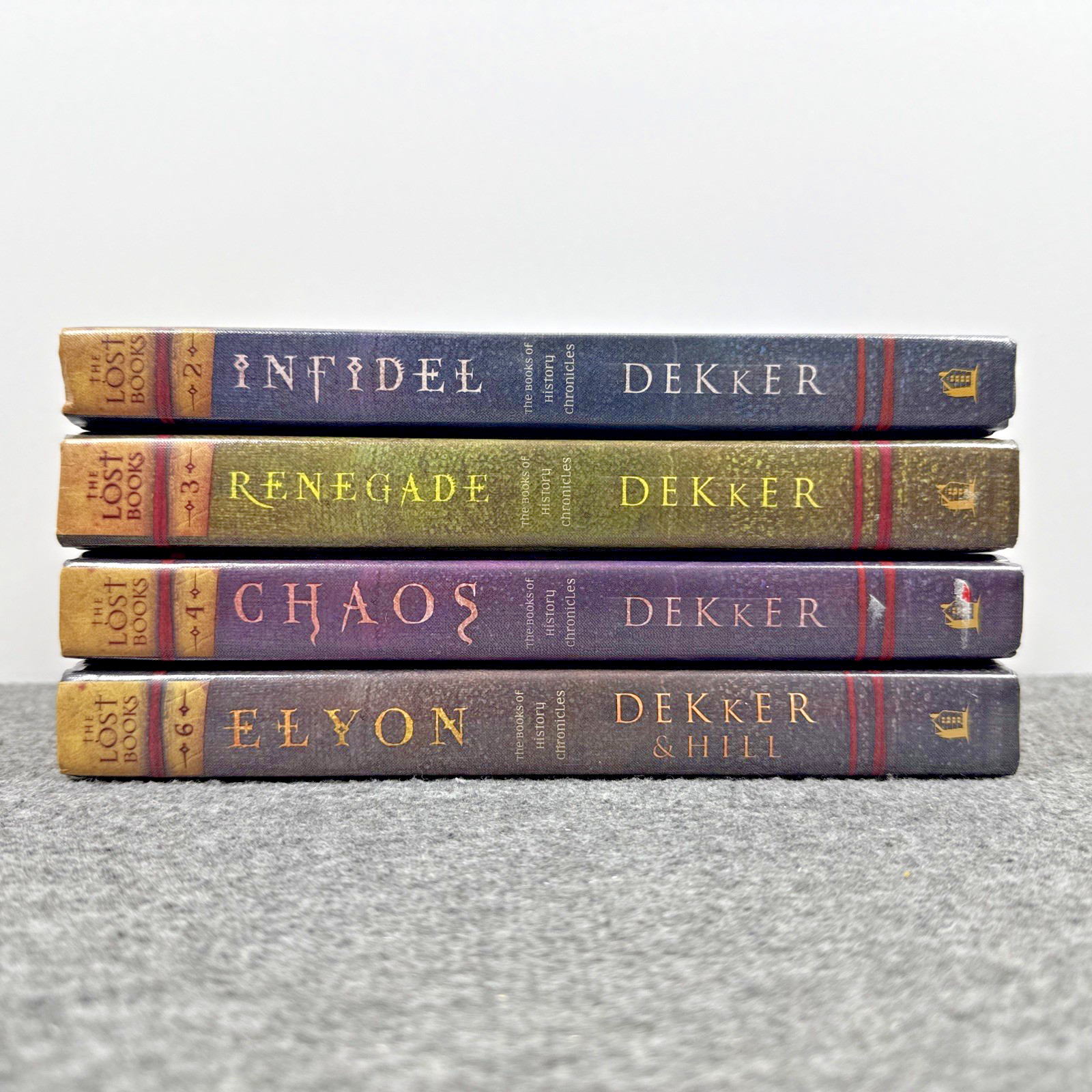 The Lost Books LOT Of 4 Vol 2 3 4 6 Ted Dekker HC Infidel Renegade Chaos Elyon