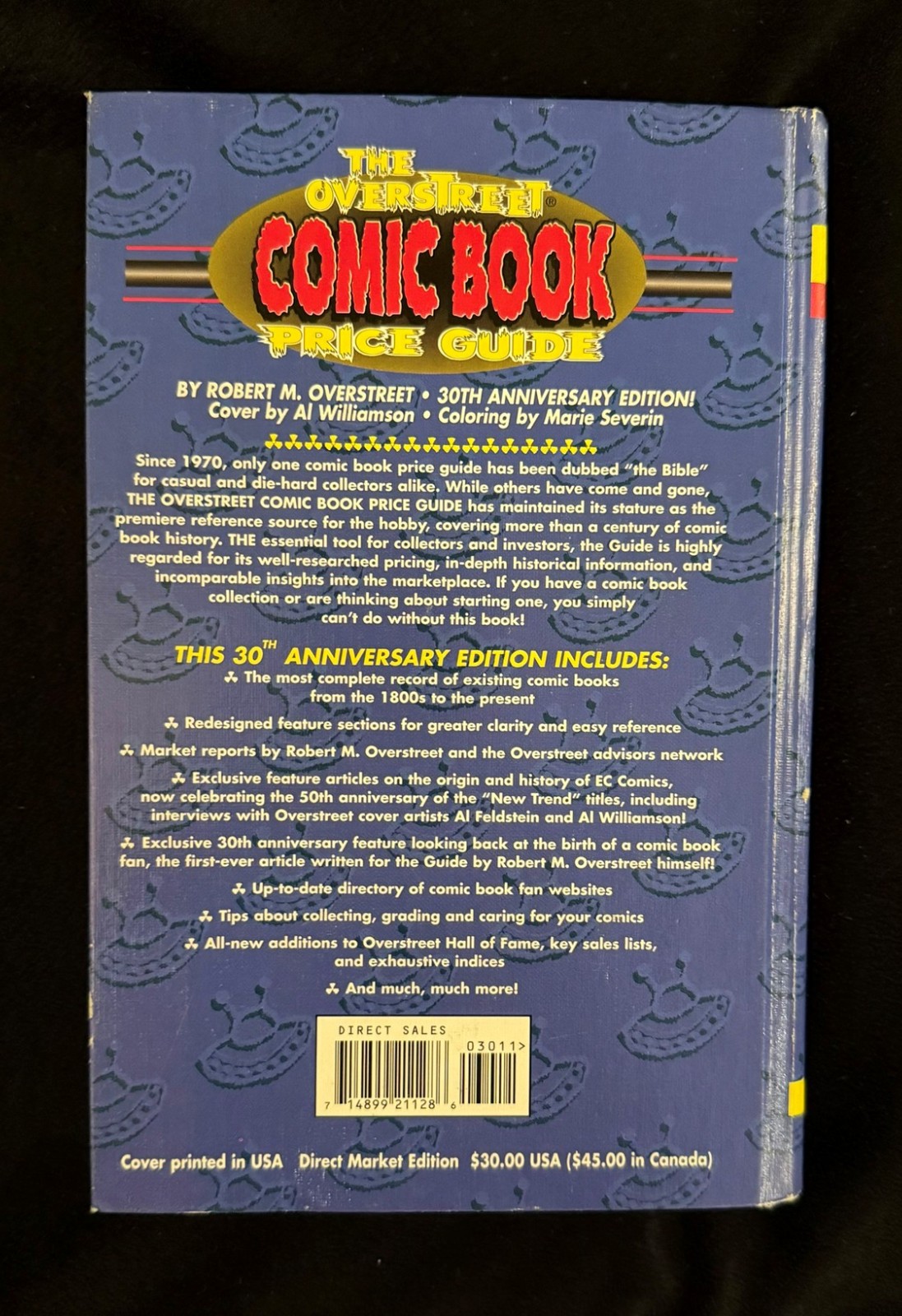 2000 Overstreet Comic Book Price Guide 30th Edition HC Hard Cover Gemstone