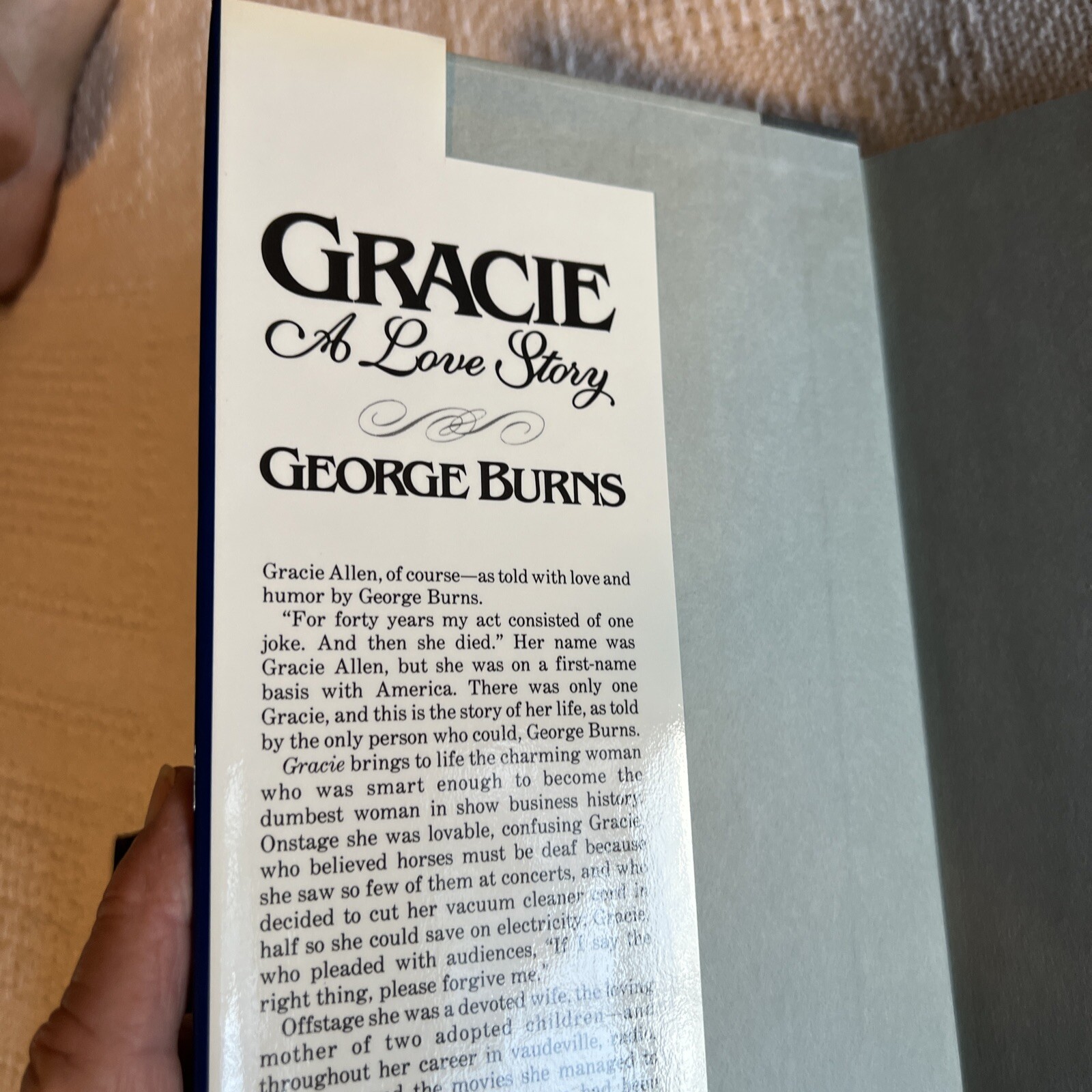 Gracie: A Love Story, George Burns, Putnam, 1988, Brand New 1st