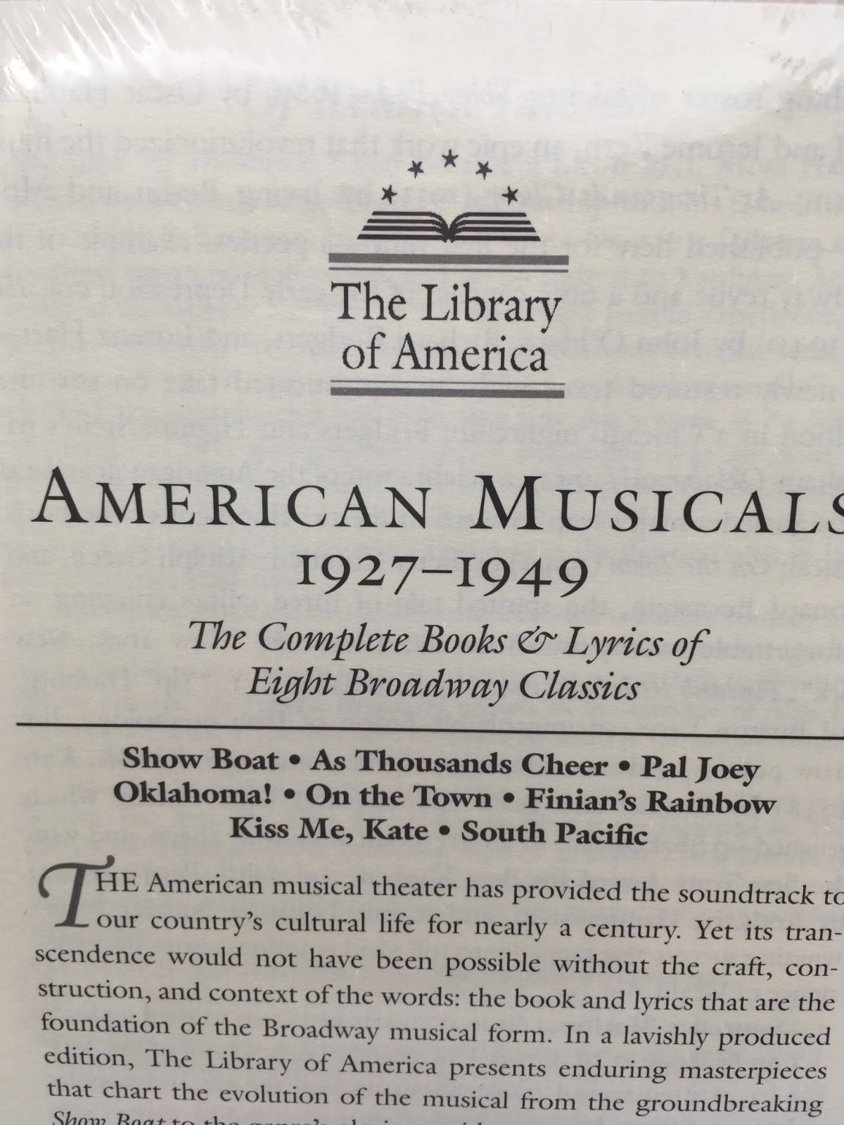 NEW SEALED American Musicals 1927-1949. The Library of America. In Slipcase.