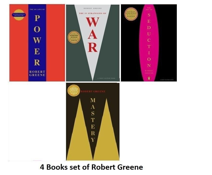 Robert Greene 4 Books Collection Set (The 48 Laws Power, Mastery, Seduction,War)
