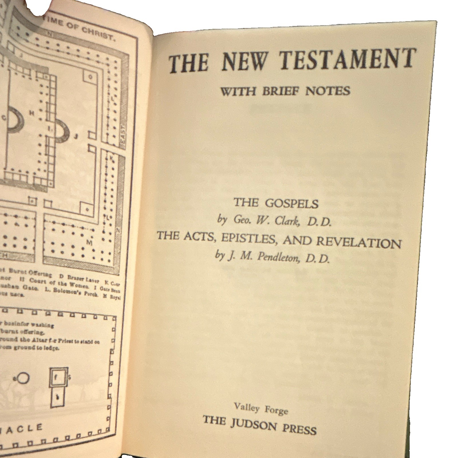 Judson Press New Testament With Brief Notes 1884 Hardcover Illus