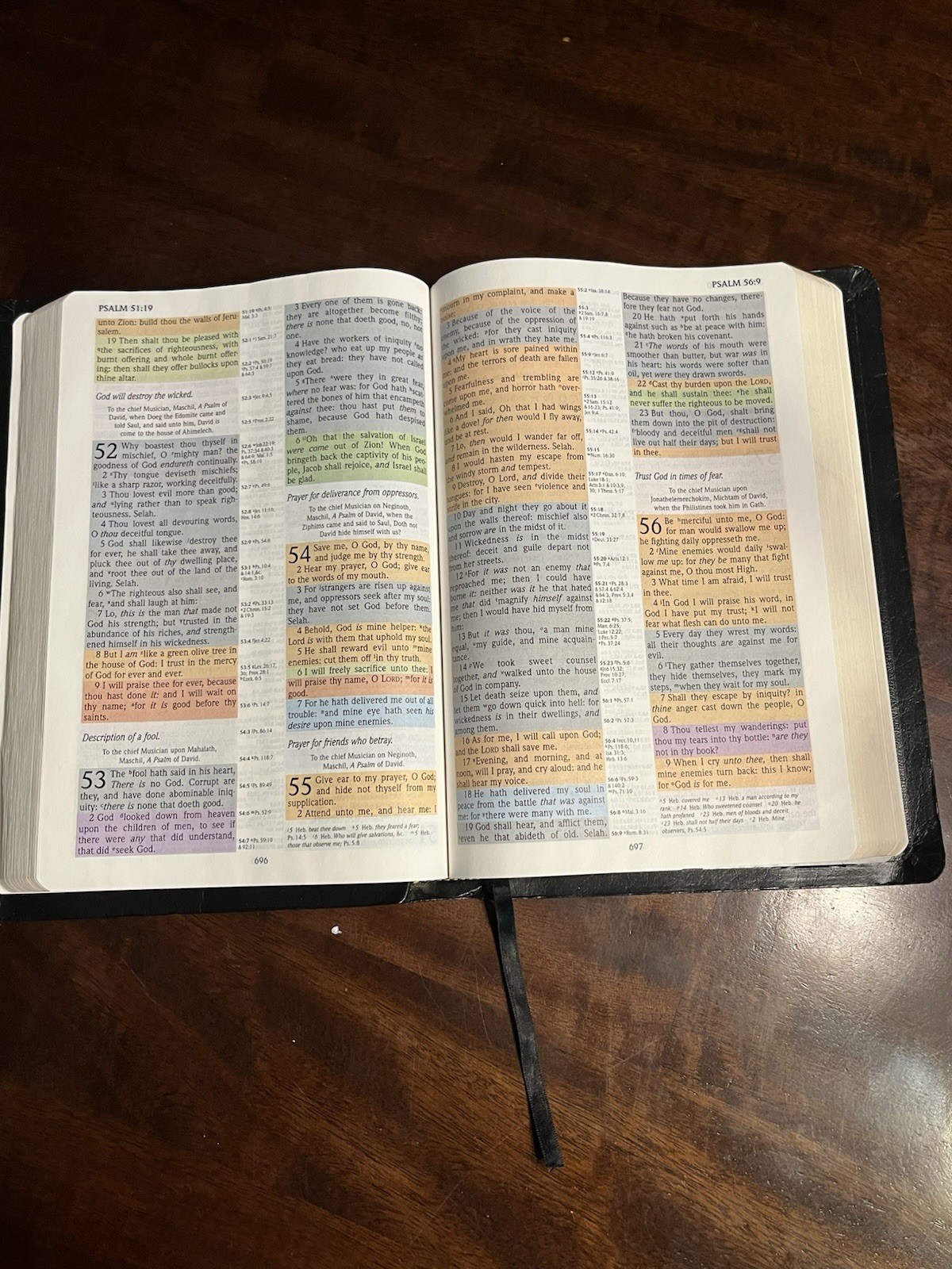 The KJV Rainbow Study Bible Illustrated Reference Edition 1998 black Color-coded