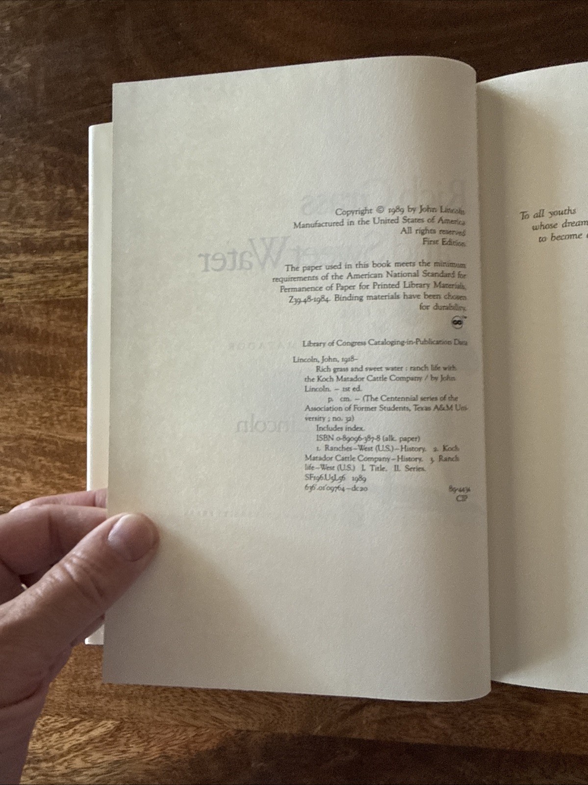 Rich Grass and Sweet Water – John Lincoln (1989, 1E, HB+DC)