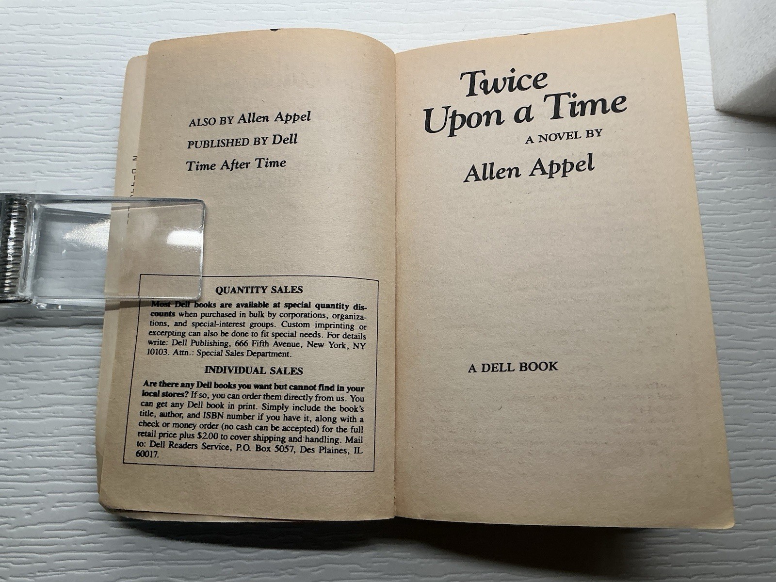 TWICE UPON A TIME By Appel, Allen – 1990 Mass Market Paperback