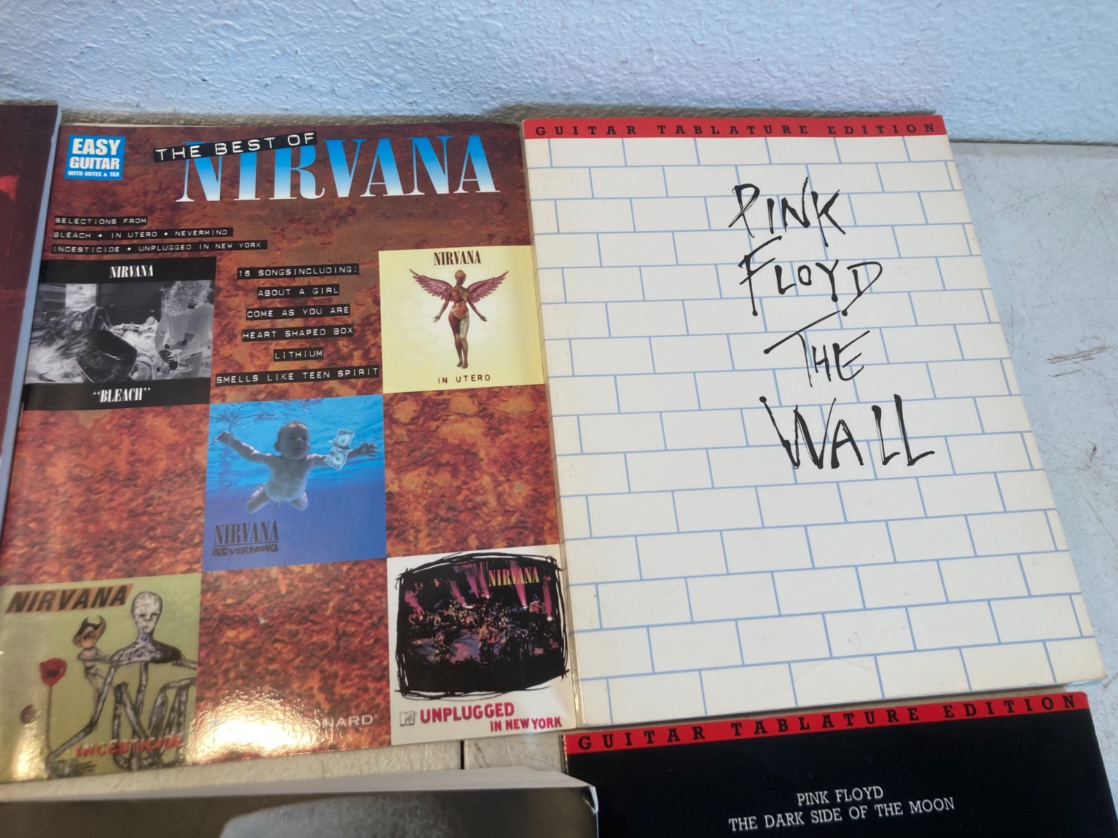 Lot of 6 Rock Guitar Tab Songbooks – Pink Floyd Nirvana Pearl Jam Bob Dylan