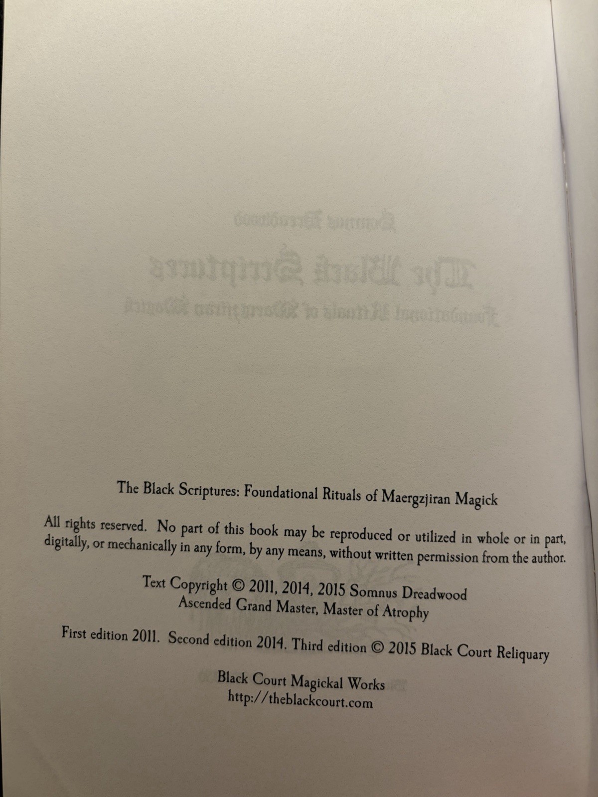 The Black Scriptures Foundational Rituals Of Maergzjiran Magick