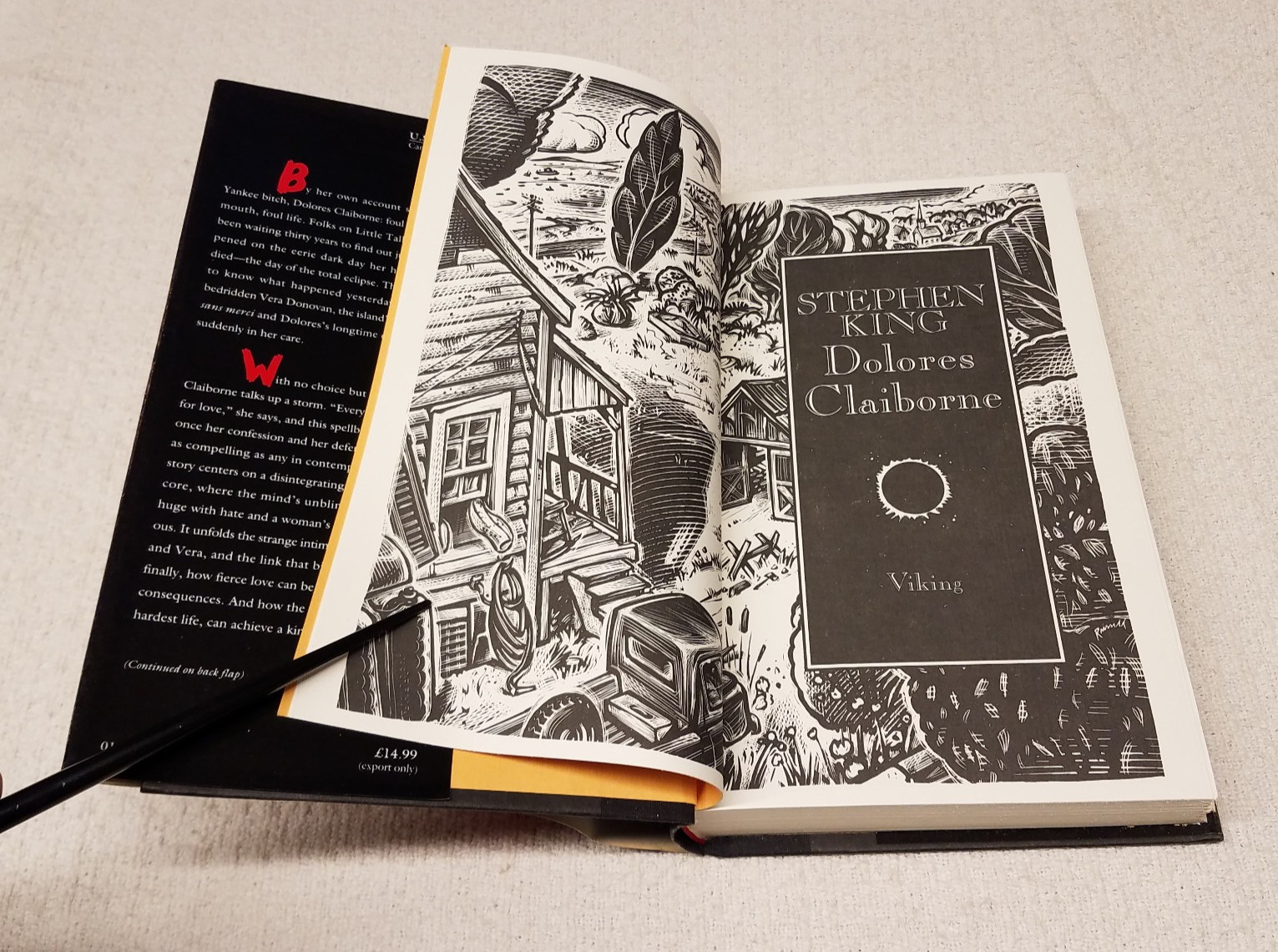 STEPHEN KING hardcover DOLORES CLAIBORNE COPYRIGHT ©1993 First edtion