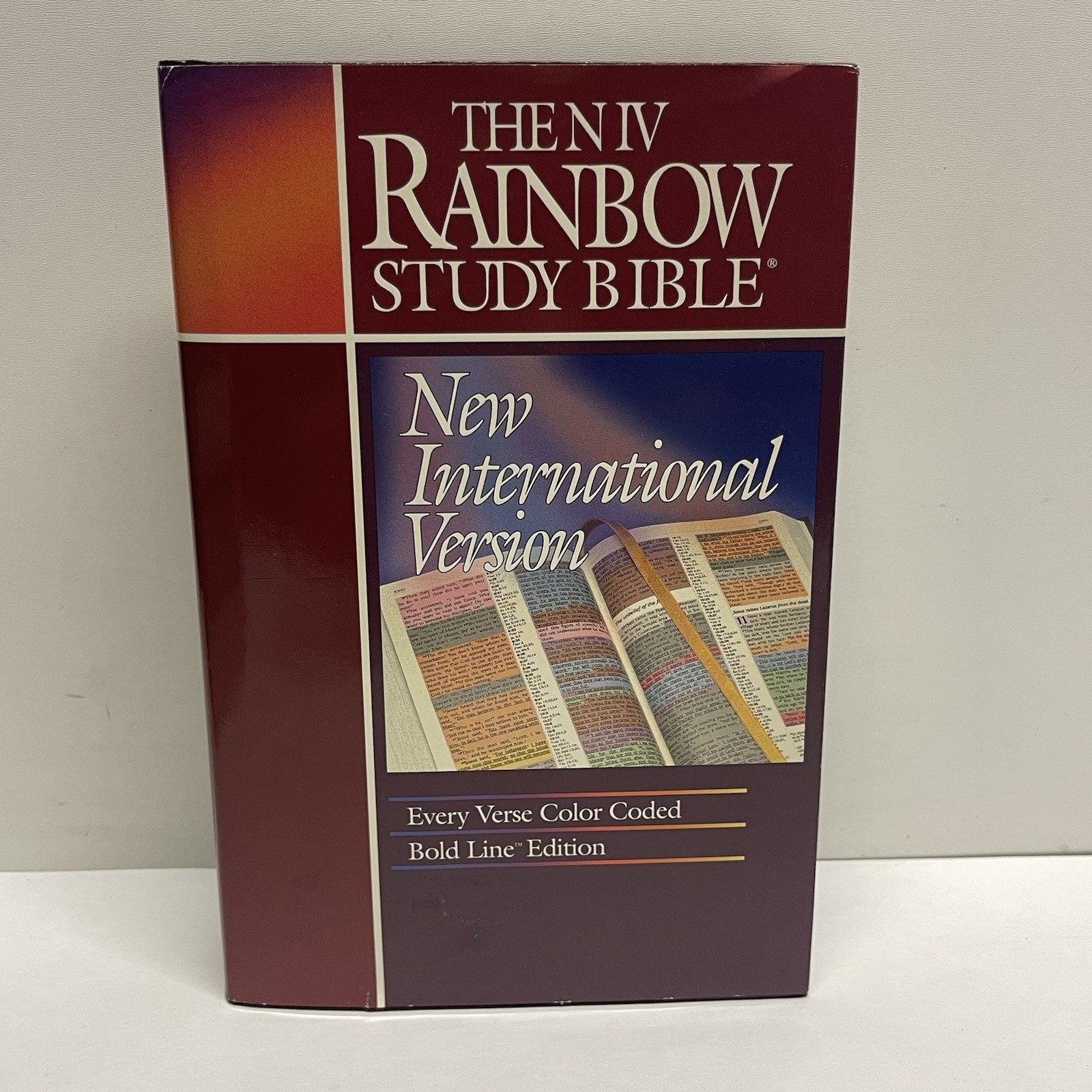 NIV Rainbow Study Bible New International Version Color Bold Line 1992 Hardcover