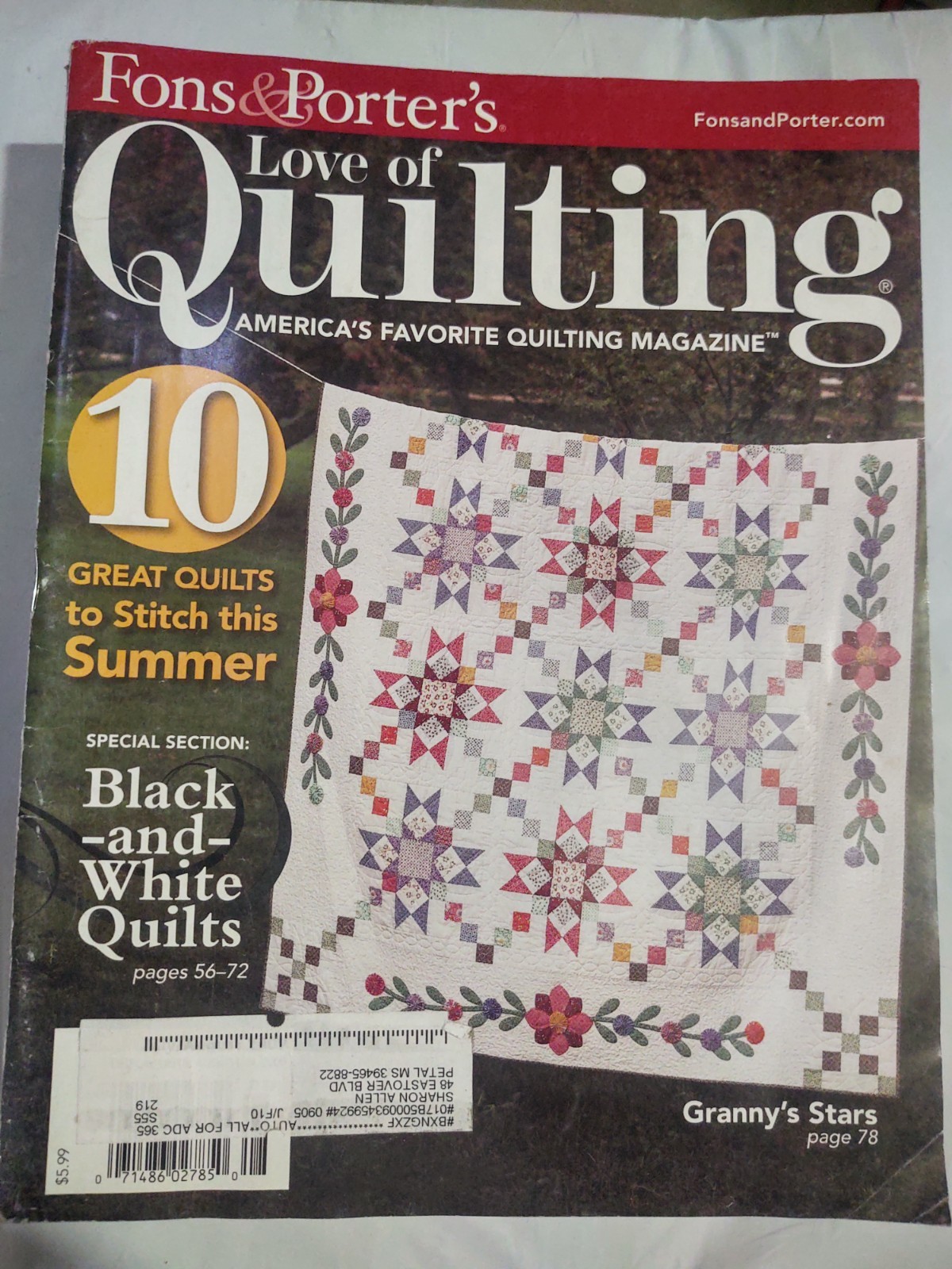 Best of Fons & Porter -Tabletop Quilts Paperback with ten magazines included lot
