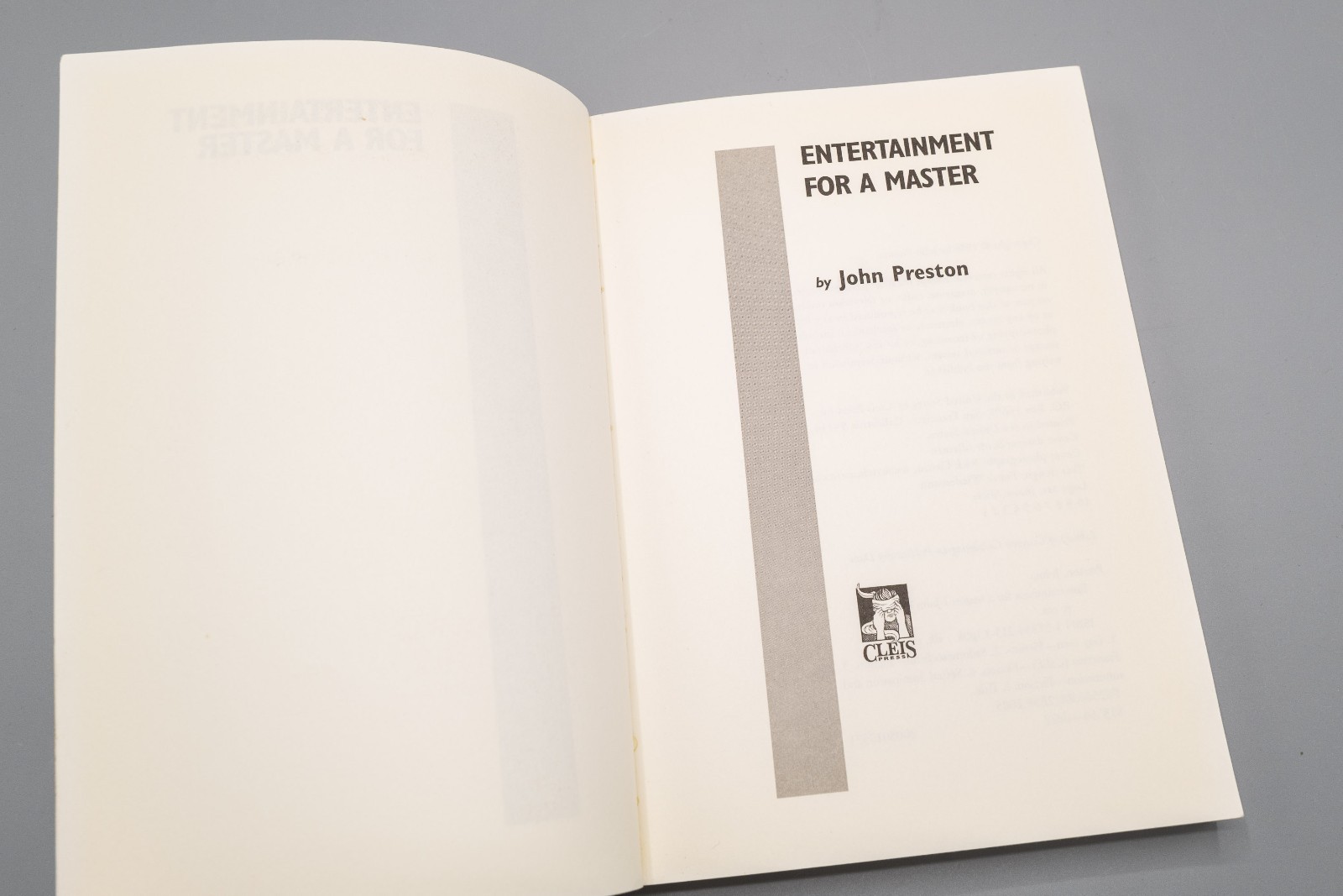Entertainment for a Master by John Preston (2005, Trade Paperback) Gay Interest