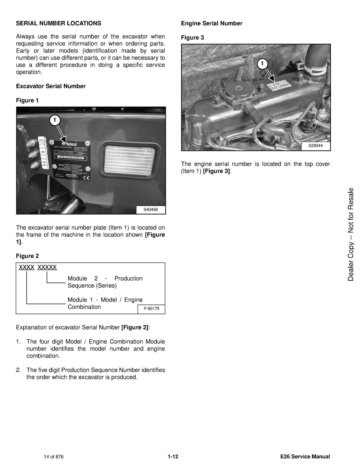 BOBCAT E26 Compact Excavator Service Manual SN ACRA11001 Up, FOLDOUTS