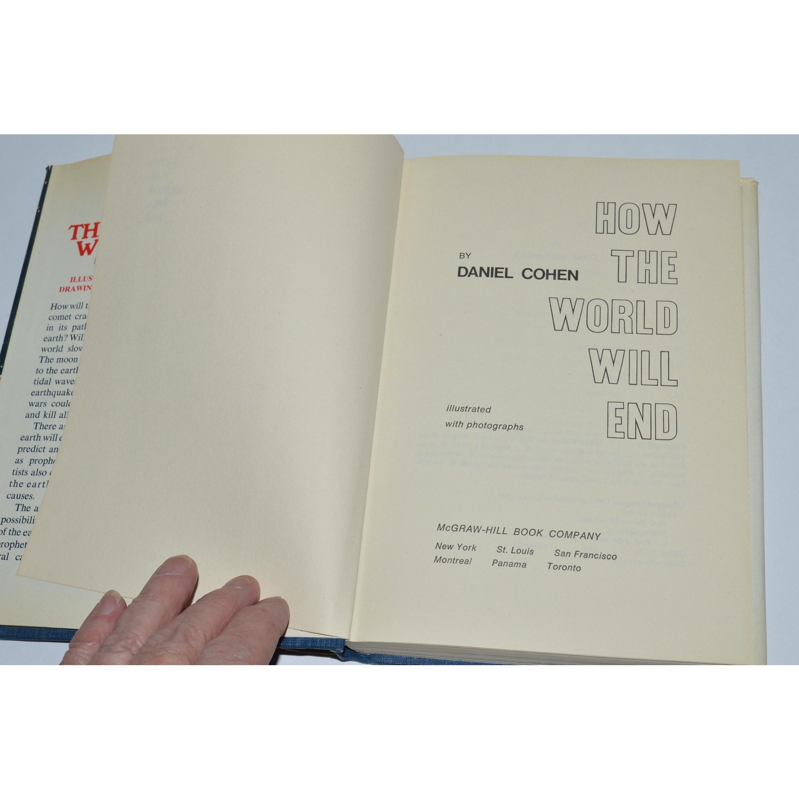 How the World Will End, by Daniel Cohen, Hardcover w Dust Jacket, Illustrated