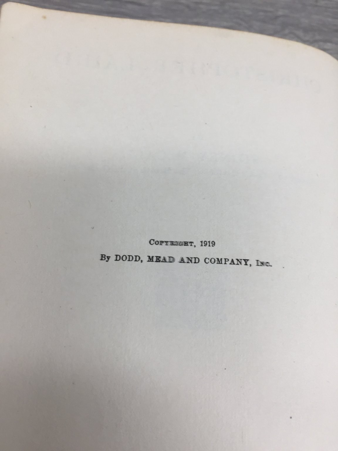 Christopher Laird Sidney McCall 1919 First Edition Dodd, Mead & Company Novel
