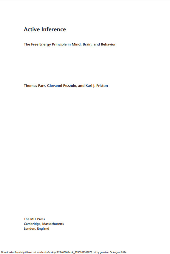“Active Inference” by Thomas Parr Giovanni Pezzulo – New! – As Is!