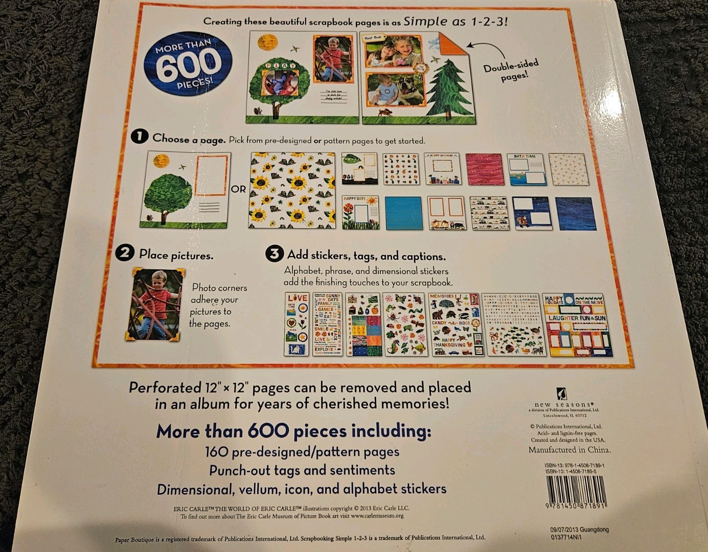 Rare Eric Carle Deluxe Scrapbooking Kit 600+ Pieces Stickers Pages Tags Unused