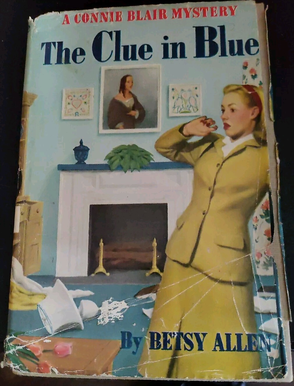 Vntg #2 Betsy Allen THE CLUE IN BLUE Connie Blair Mystery 1948 1st Edition ☑️Pic