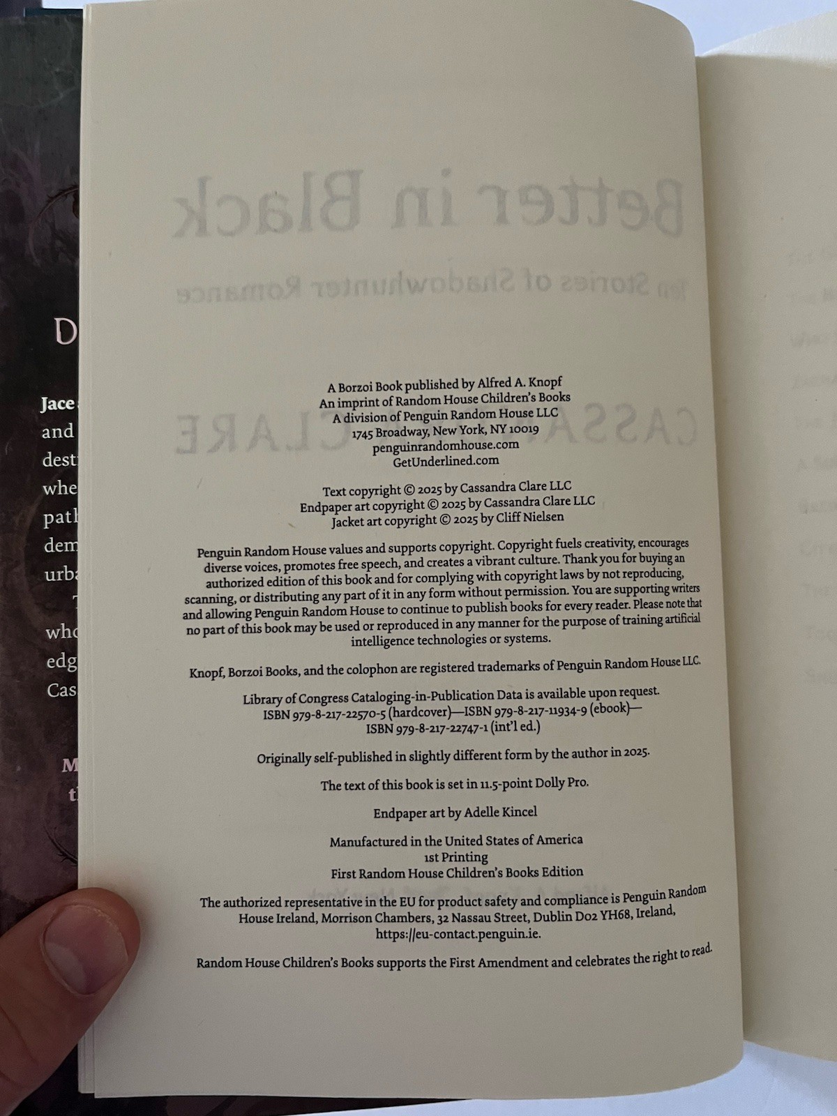 SIGNED: Cassandra Clare “Better in Black” (2025 Hardcover/1st Edition)